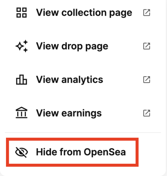 OpenSeaから非表示にすることはできる
